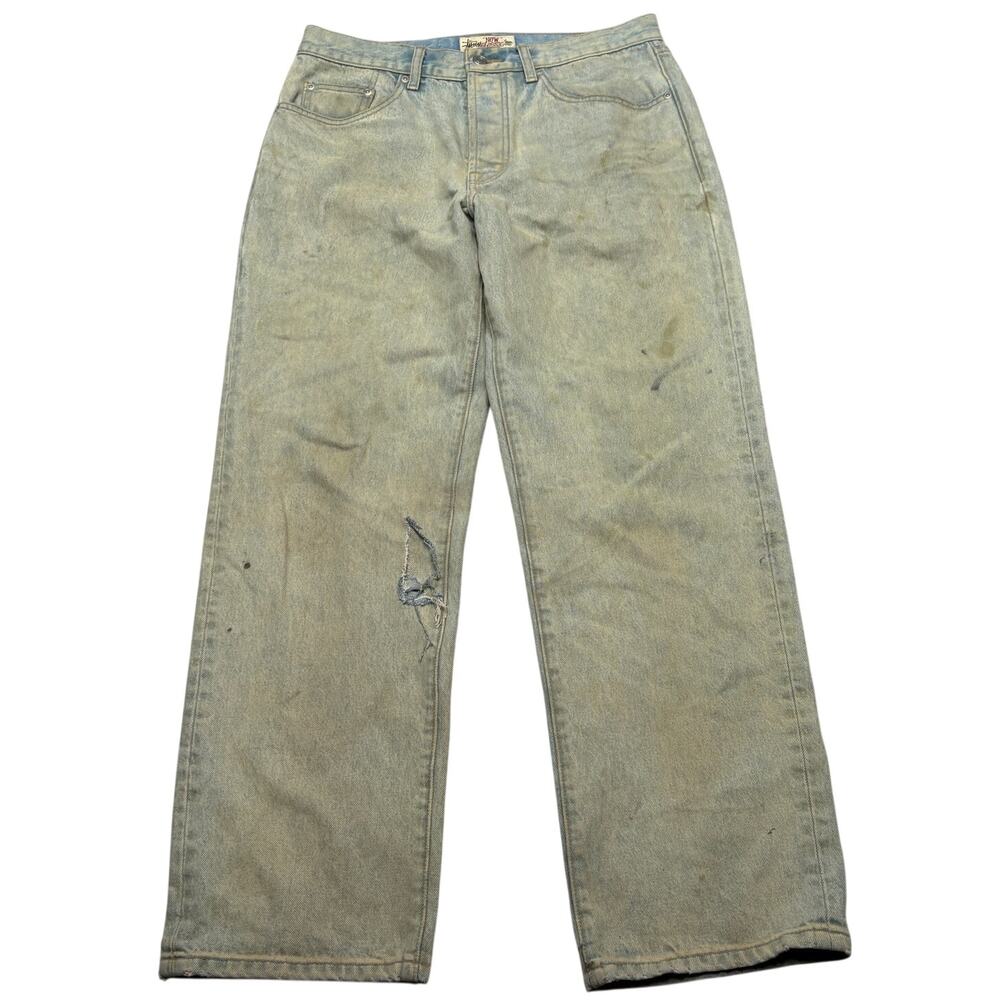 Stussy New Classic Denim Jeans Men's 32x30 Distressed Skater Grunge
